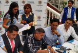 Firma del acuerdo de limites territoriales de los distritos de Trujillo. (Foto cortesía GRLL)