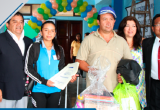 Las autoridades de Educación dieron la bienvenida a los 100 alumnos que estudiarán en el COAR La Libertad. (Foto cortesía GRLL)