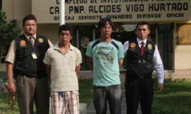 Sujetos sindicados como los asesinos del exalcalde de Angasmarca, Diógenes Geldres. (Foto El Popular)
