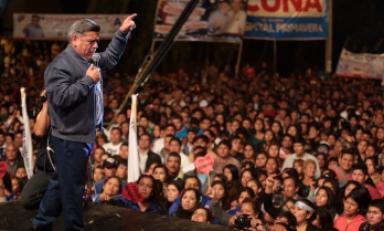César Acuña Peralta en el discurso por su onomástico. (Foto cortesía APP)