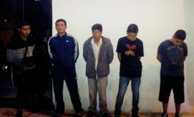 Estos son los cinco sujetos que asaltaban a los concurrentes a las discotecas de Trujillo. (Foto Serenazgo MPT)