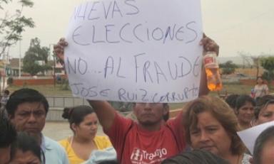 Protestantes aseguraron que hubo fraude electoral. Foto: Trujillo en Línea