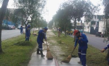 Segat realizó el mantenimiento de áreas verdes en parques y avenidas de Trujillo. (Foto: Facebook Segat)