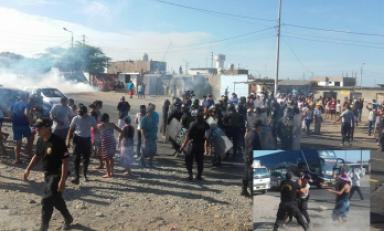 Lanzaron bombas lacrimógenas y cerraron carretera. Foto: Trujillo en Línea