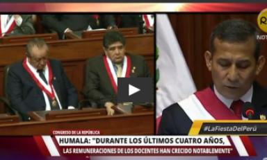 Kobashigawa no pudo resistir el sueño a pesar de que el discurso de Humala había empezado pocos minutos atrás. (Imagen: RPP)