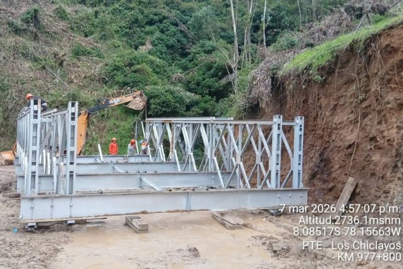 MTC instala puente modular en Los Chiclayos, Santiago de Chuco, para garantizar tránsito seguro