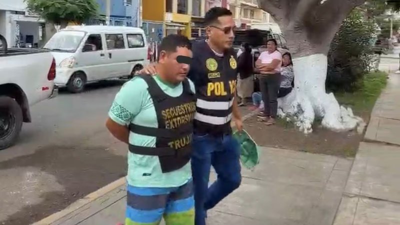 Capturan a hombre cuando cobraba extorsión a comerciante en Trujillo