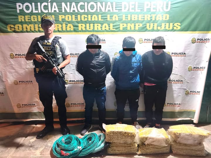 Pataz: Policía Nacional incautó más de 800 explosivos y detiene a tres presuntos implicados