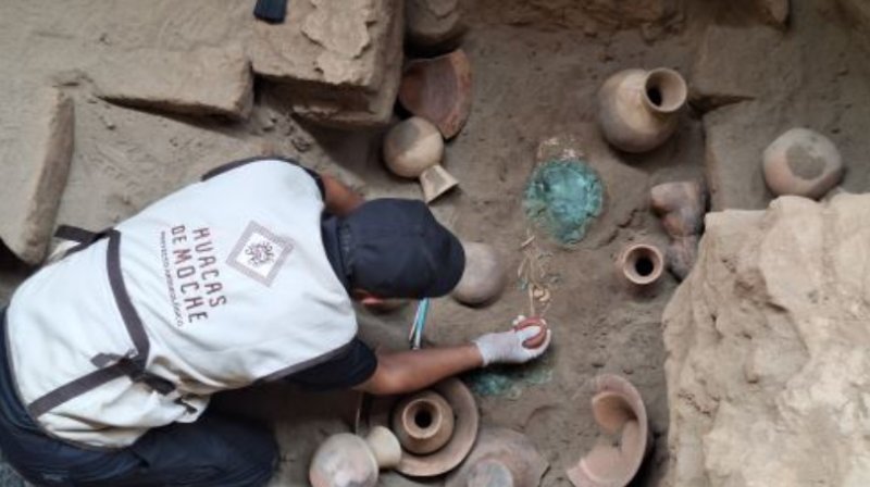Trujillo:  gran hallazgo de tumba de infante de élite mochica en la huaca de la Luna
