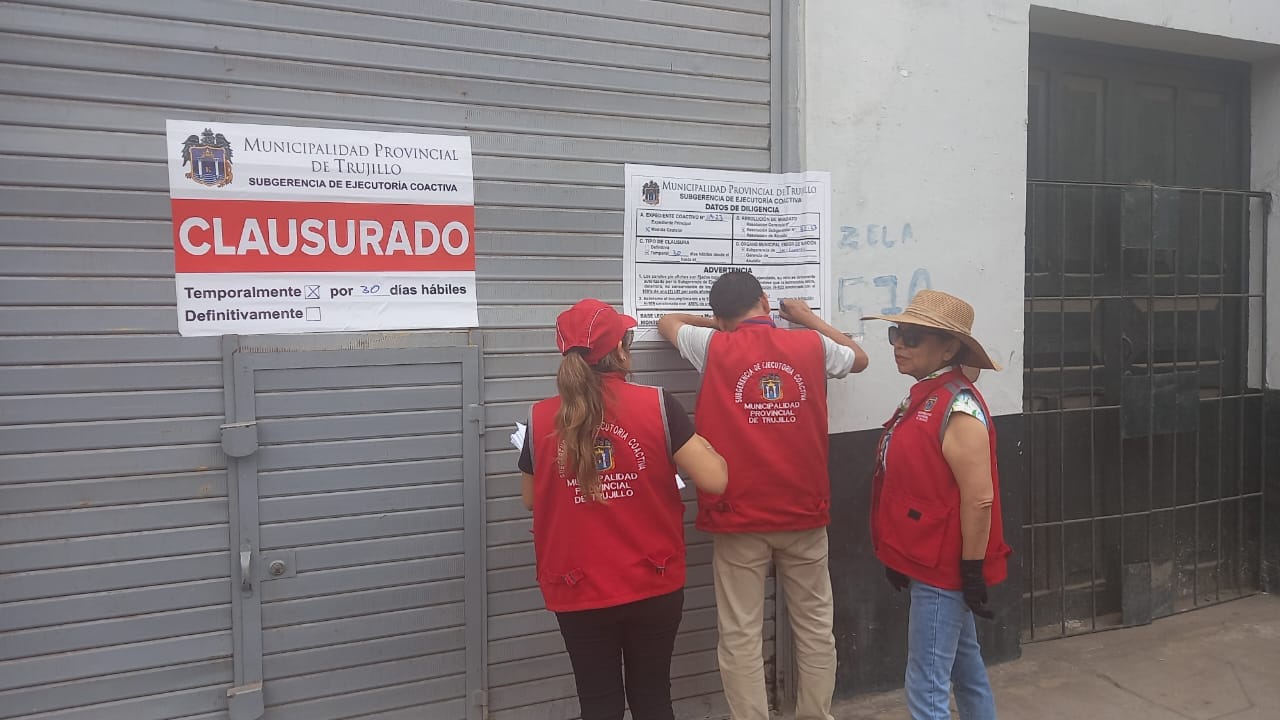 Municipalidad de Trujillo clausura por 30 días dos locales de la calle Zela