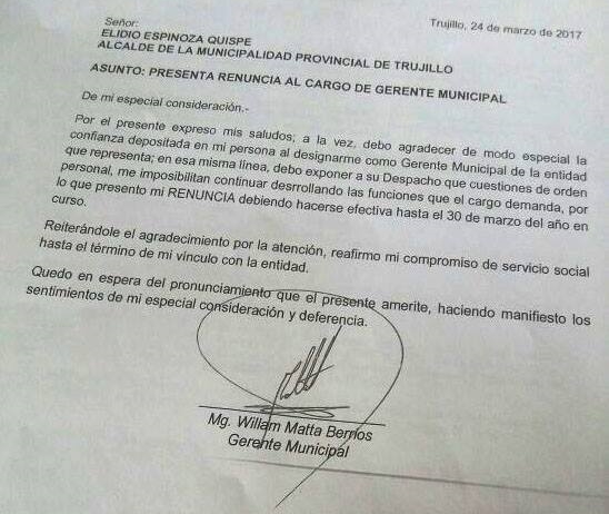 Gerente general de la municipalidad de Trujillo quería ganar 16 000 soles