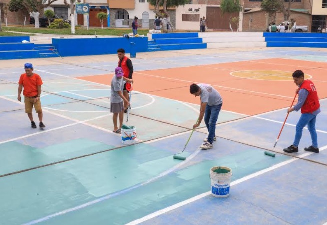 Trujillo: municipio y comunidad trabajan en recuperación de parques y losas deportivas
