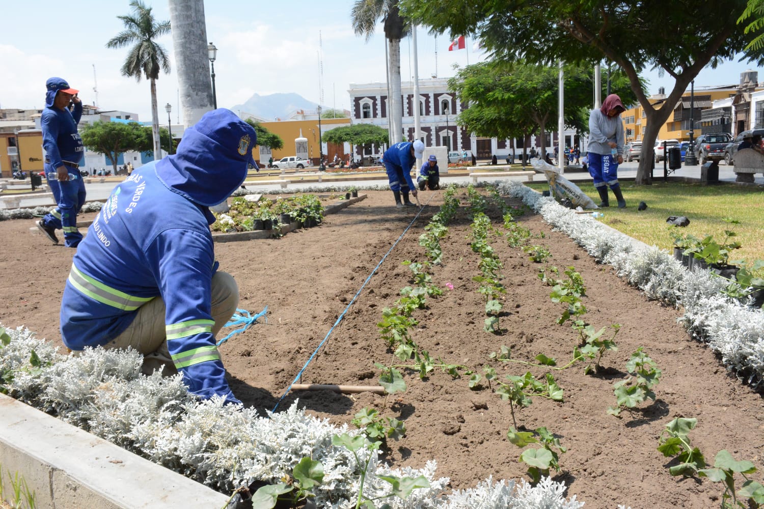  Plaza Mayor de Trujillo es embellecida por la MPT