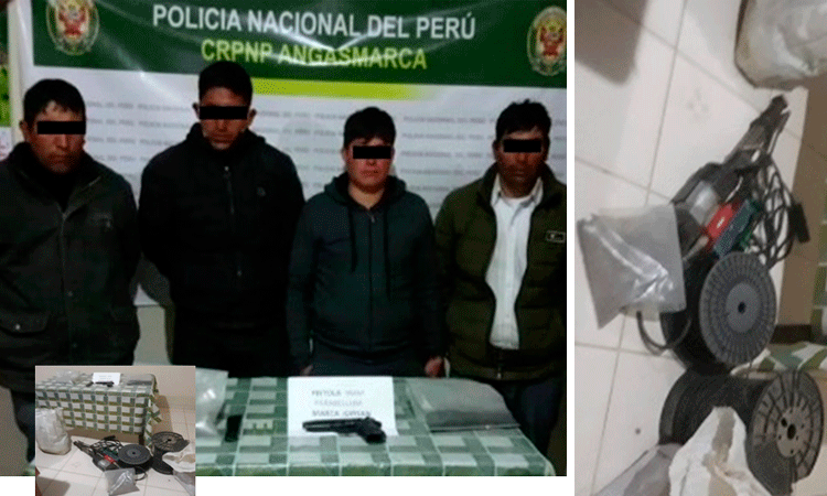 Caen cuatro sujetos con arma y mineral aurífero en Santiago de Chuco