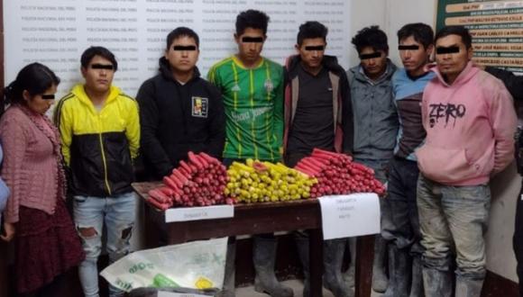 Capturan a nueve sujetos y un adolescente integrantes de banda que robaba mineral en Pataz