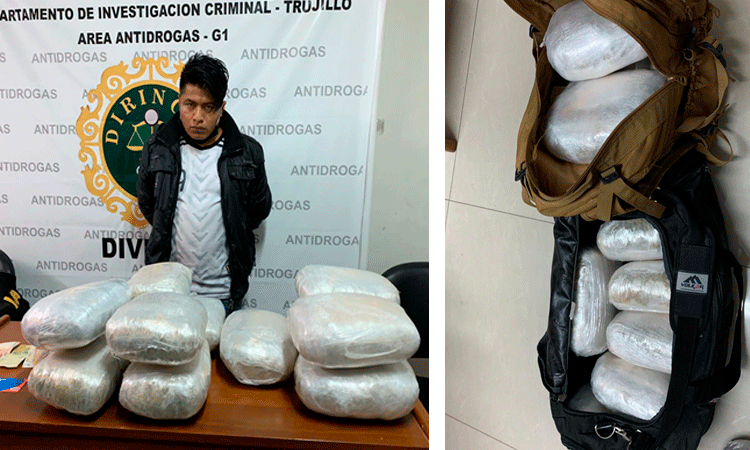 Capturan a sujeto con 15 kilos de marihuana en una mochila