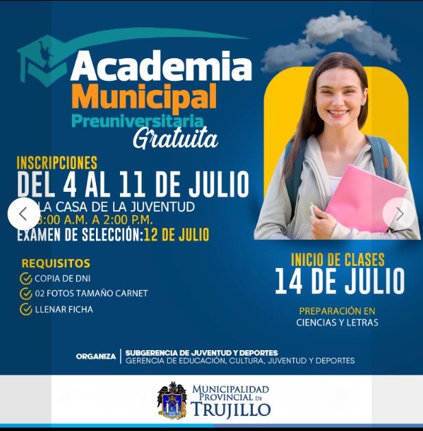 Este 14 de julio apertura la Academia Municipal Preuniversitaria Gratuita