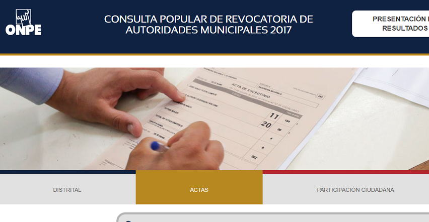 ONPE publica actas digitalizadas de la Consulta Popular de Revocatoria