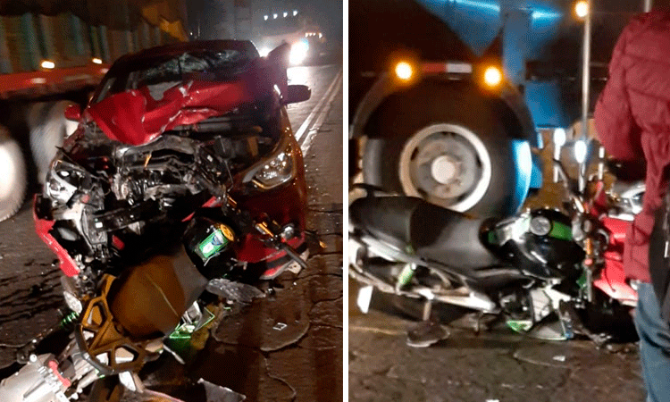 Ocupantes de moto lineal quedan graves tras chocar contra vehículo en Puente Virú