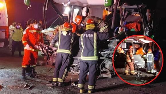 Bus choca contra semitráiler y deja dos muertos a la altura de Víctor Larco