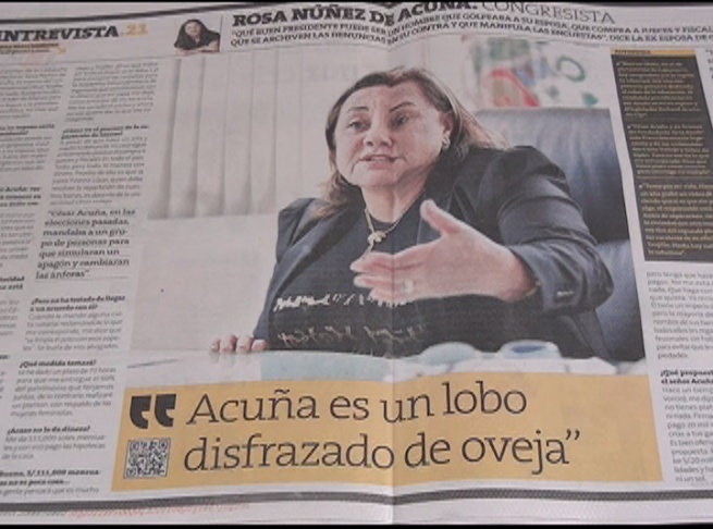 Compran más de 5000 diarios donde Rosa Nuñez llama a César Acuña "Lobo con piel de oveja"