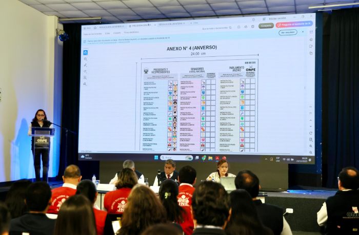 ONPE presenta diseño de cédulas de sufragio e instructivo para sorteo de ubicación de organizaciones políticas  