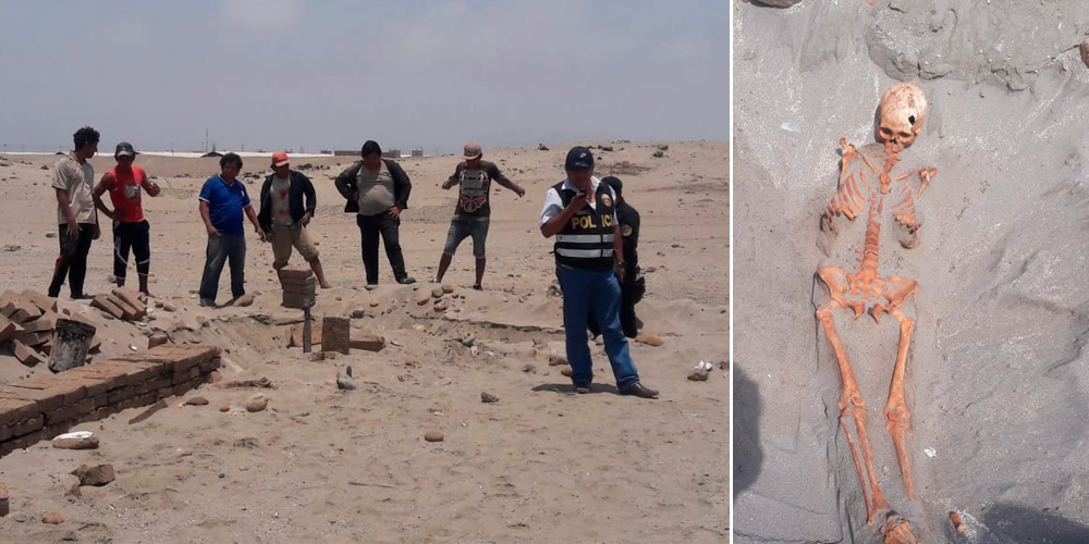 Exhuman esqueleto de mujer que habría sido asesinada y enterrada en playa de Pacasmayo