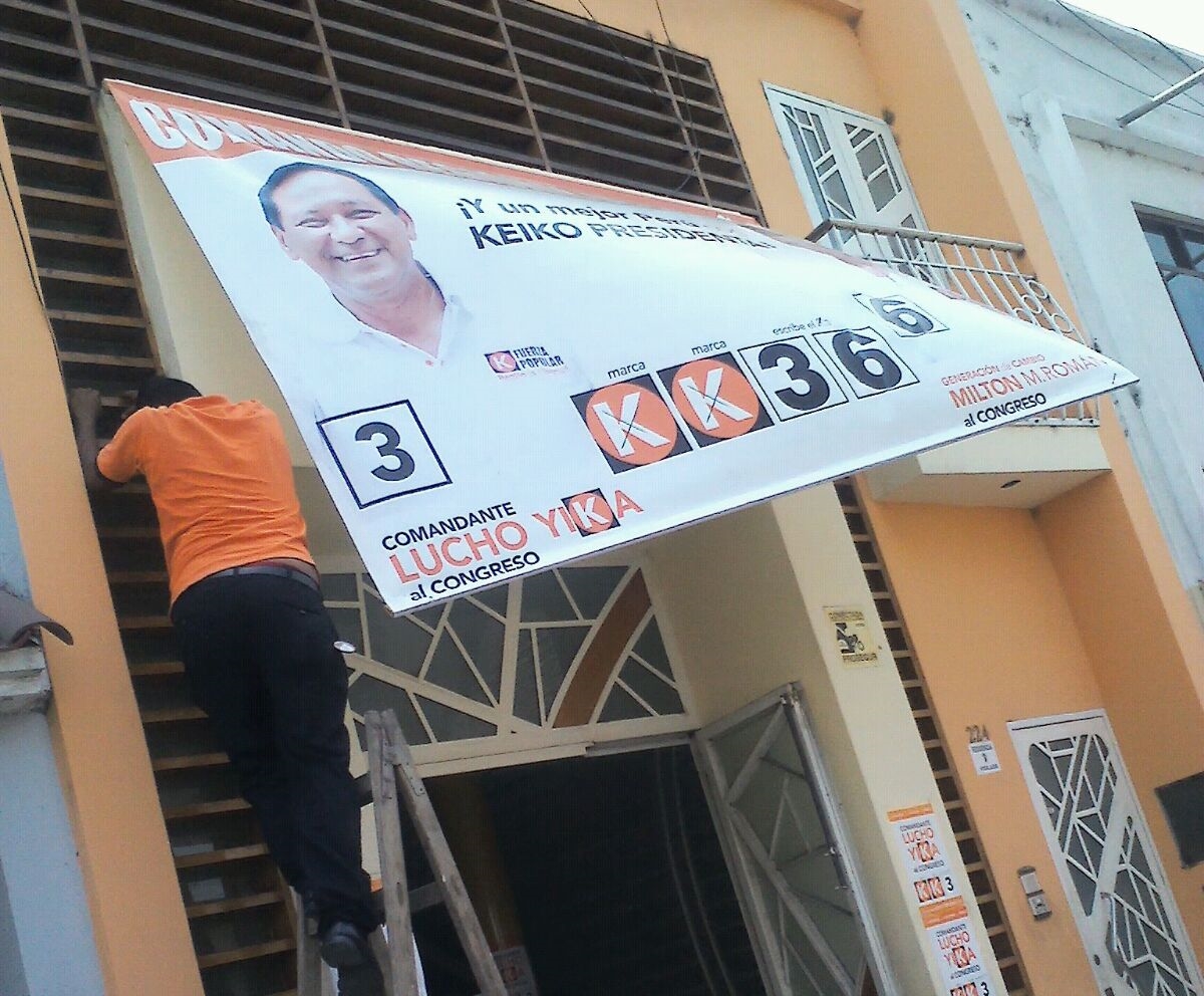 Trujillo: retiran panel de candidato por Fuerza Popular al infringir ordenanza