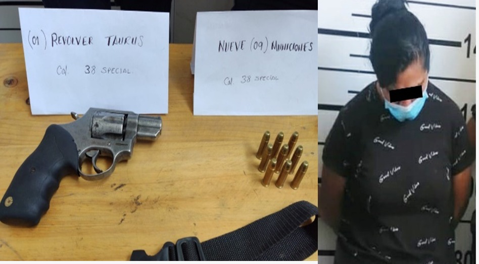 Capturan a mujer con un arma de fuego en El Porvenir