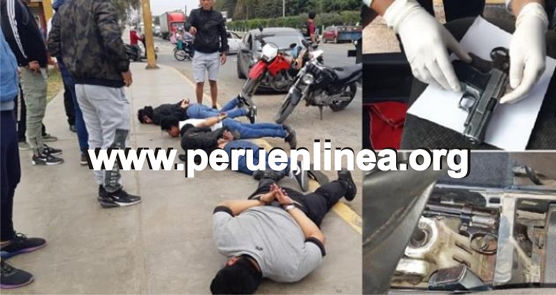 Cuatro delincuentes trujillanos cayeron en Chimbote con armas de fuego, municiones y dos dinamitas