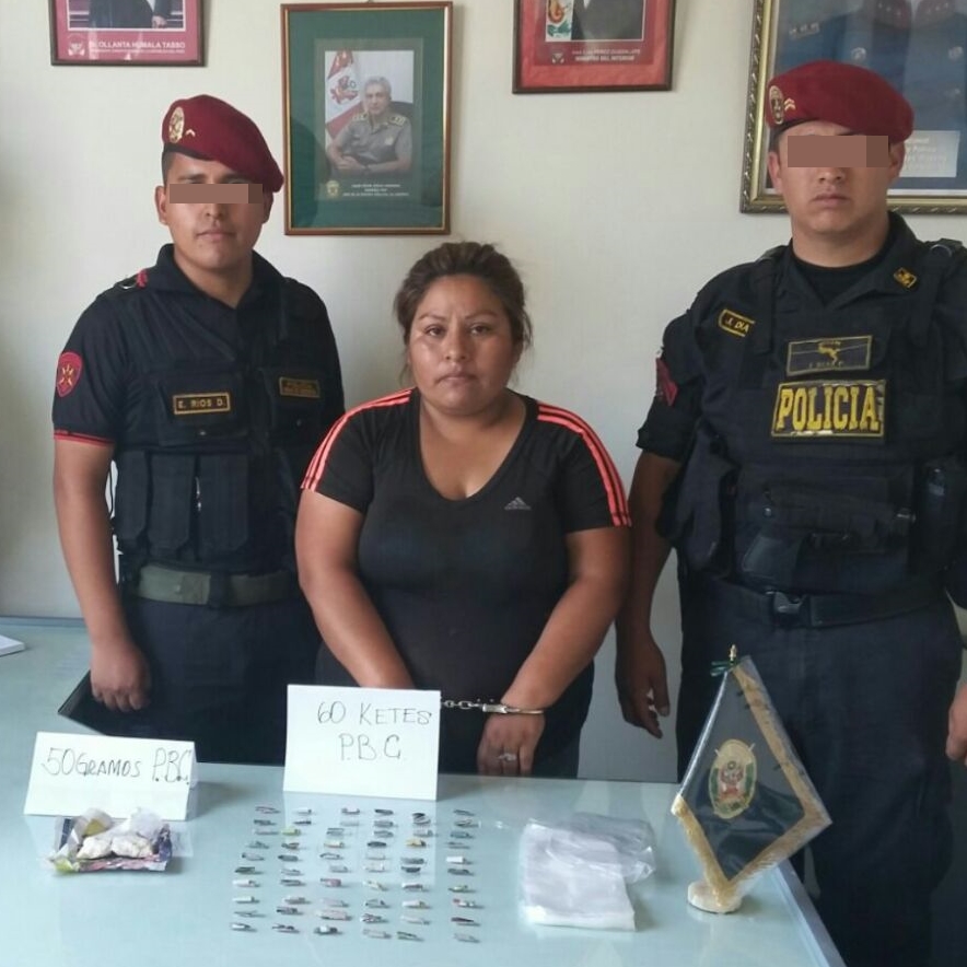 La Esperanza: cae mujer que transportaba droga en bolsa de mercado