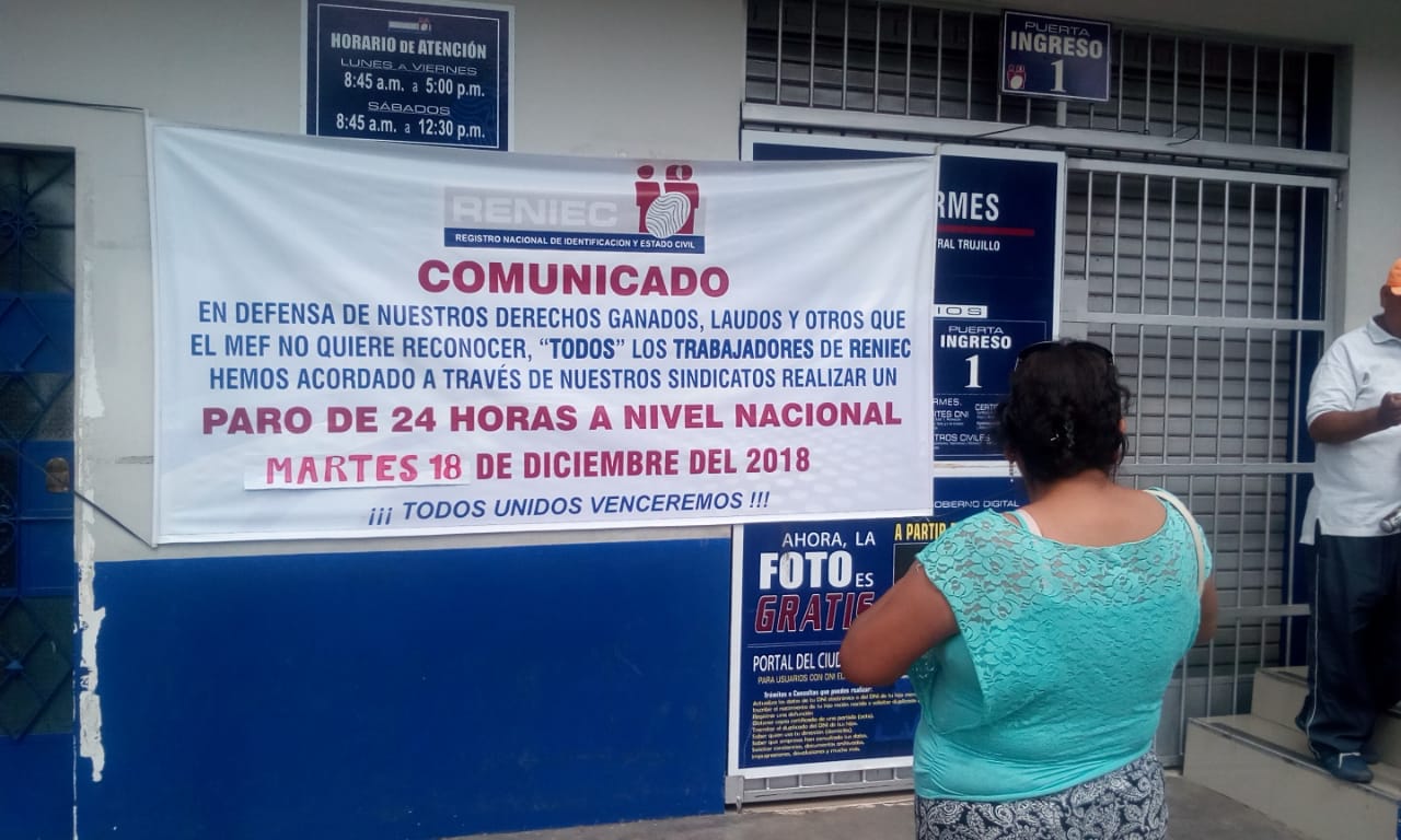 La Libertad: Más de 2000 afectados por falta de atención en Reniec