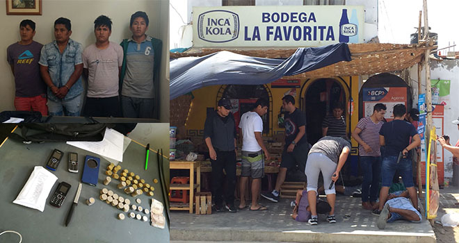 Cuatro delincuentes fueron detenidos cuando asaltaban agente BCP en el distrito de Moche