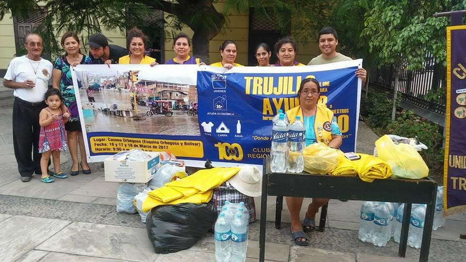 Trujillo: Club de Leones emprende campaña a favor de damnificados por lluvias