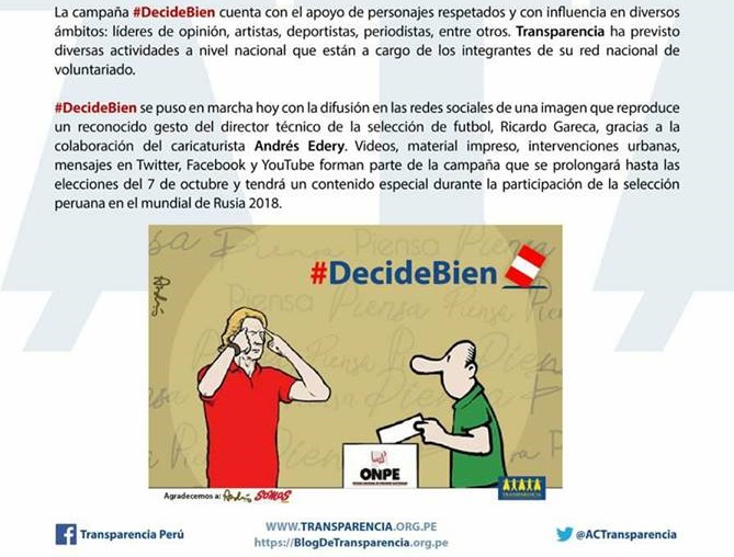 Transparencia lanza campaña nacional #DecideBien