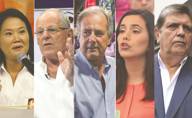 Sondeo de CPI ubica a Fujimori en 34.6 %, PPK 15 %, Barnechea 11.3 % y Mendoza 10.9 %  