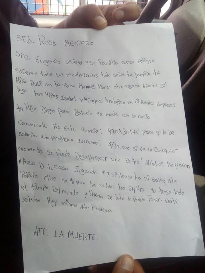 Tres sujetos fueron detenidos por extorsionar a comerciantes en Alto Salaverry