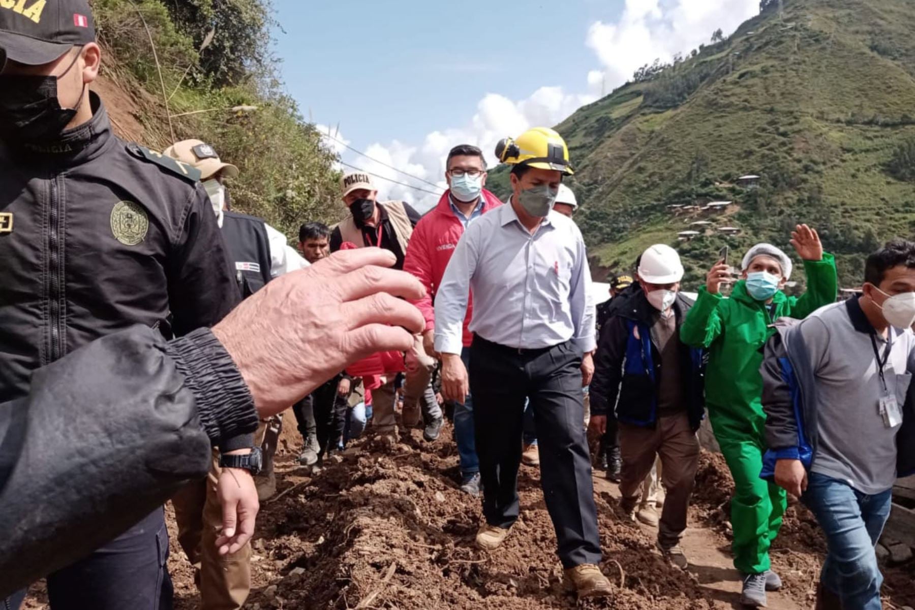 Presidente Pedro Castillo llegó hoy a la localidad de Retamas