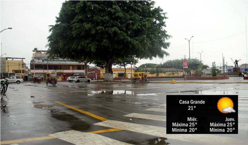 Presencia de intensas lluvias alarma a poblado de Casa Grande