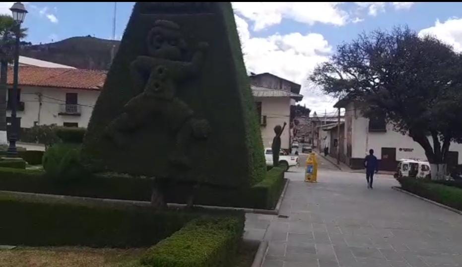 Esculpen figura de Christian Cueva en árbol de plaza de Huamachuco