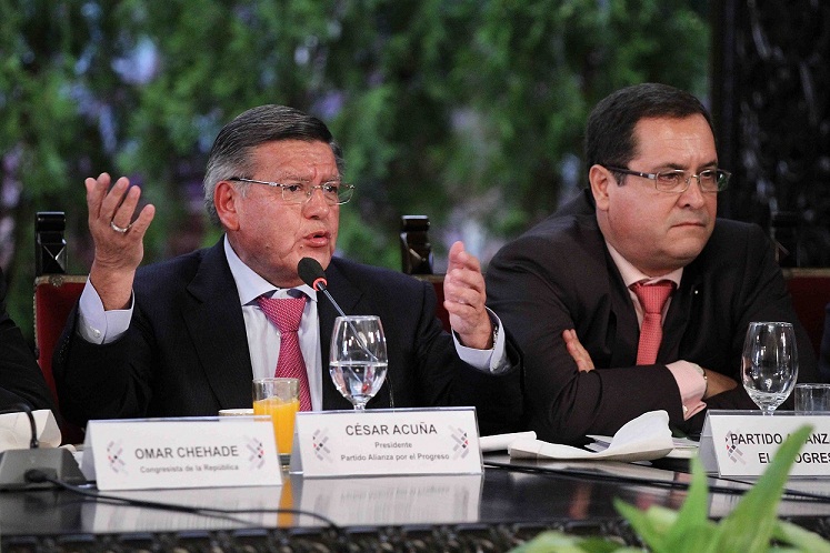 César Acuña se reunirá este jueves con primer ministro Pedro Cateriano