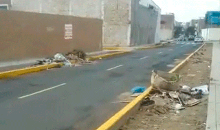 Trujillo: arrojan basura y desmonte en pistas y sardineles recién inaugurados