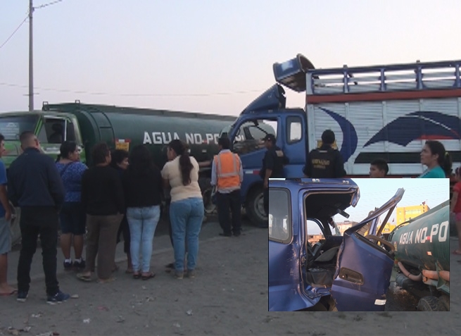 Un herido en choque de camiones en La Esperanza