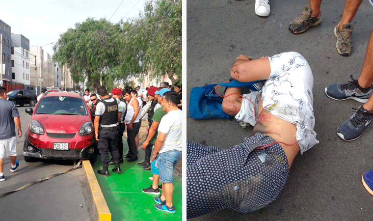 Trujillo: camioneta arrastra varios metros a ciclista y lo deja herido