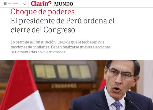Así informó la prensa mundial sobre anuncio de disolución del Congreso