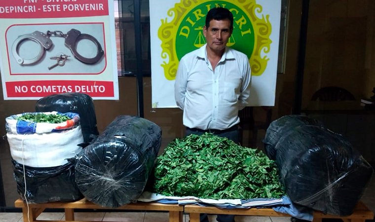 Trasladaba más de 50 kilos de hoja de coca sin documentación en La Esperanza