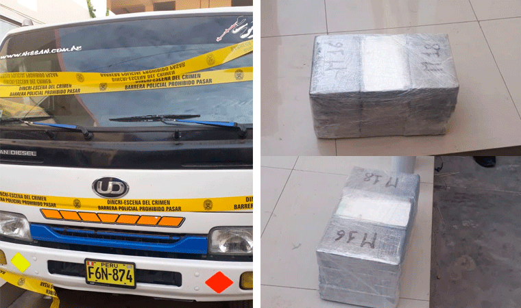 Decomisan 17 kilogramos de clorhidrato de cocaína en camión que circulaba en La Esperanza