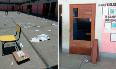 La Libertad: Colegios destrozados durante elecciones no serán usados en referéndum