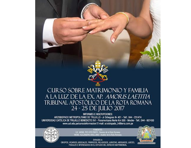 Papa Francisco elige a Trujillo para curso nacional sobre matrimonio y familia