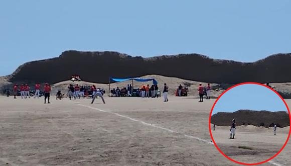 Extranjeros usan zona intangible de Chan Chan como campo deportivo para jugar béisbol